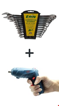پک هدیه (آچار 12 عددی + پیچگوشتی تاشو شارژی باس)